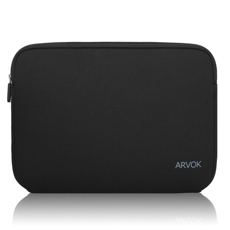 أرفوك حافظة كمبيوتر محمول Arvok 13 13.3 14 بوصة لجهاز MacBook Pro/MacBook Air 13-14 بوصة مقاومة للماء لجهاز الكمبيوتر المحمول Chromebook غطاء حقيبة حمل لجهاز HP/Dell/Lenovo/Asus/Acer أسود - Image 1